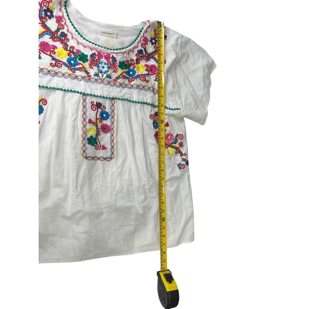 YZXDORWJ Embroidered Shirt Women Size 3X Floral Boho Lagenlook Festival Hippie‎ - Picture 4 of 8